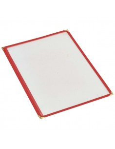 Red American Style A4 Menu Holder - 1 Page