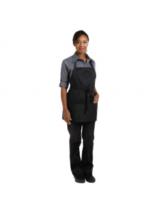 Chef Works Three Pocket Bib Apron Black