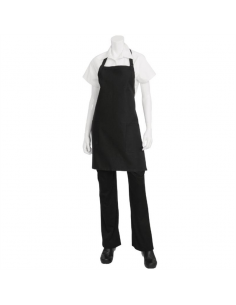 Chef Works Two Patch Pocket Bib Apron Black