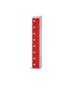 Elite Eight Door Manual Combination Locker Locker Red with Sloping Top