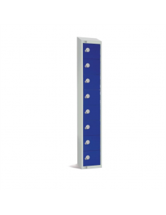 Elite Eight Door Coin Return Locker with Sloping Top Blue