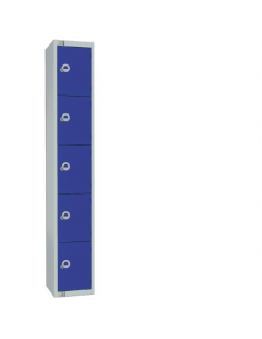 Elite Five Door Manual Combination Locker Locker Blue with Sloping Top