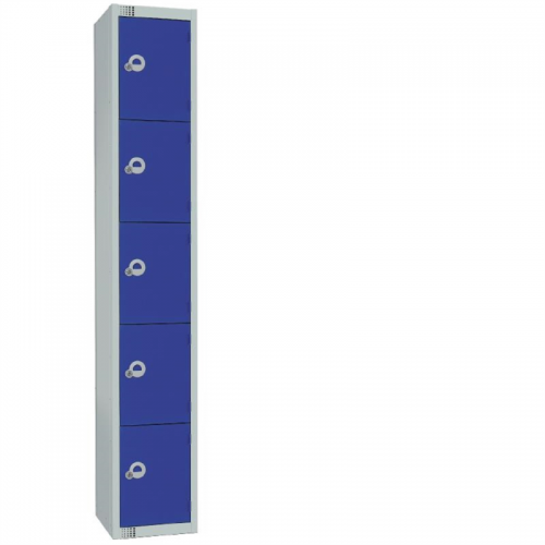 Elite Five Door Manual Combination Locker Locker Blue with Sloping Top