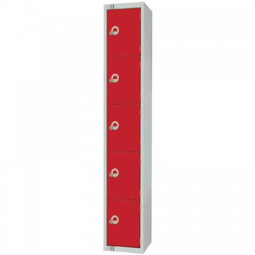 Elite Five Door Manual Combination Locker Locker Red