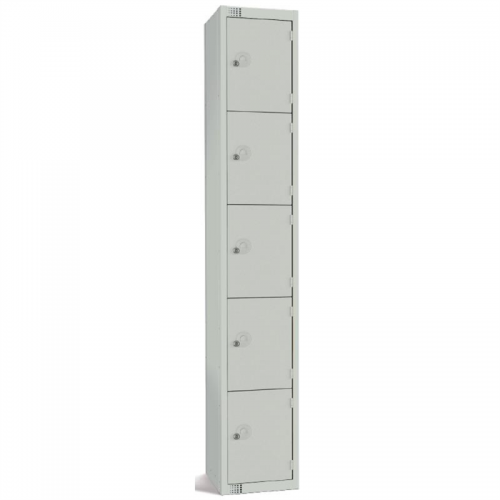 Elite Five Door Coin Return Locker Grey