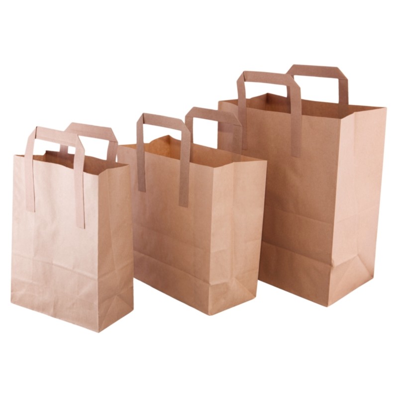 Fiesta Green Recycled Brown Paper Carrier Bags Medium | CF591 | N...