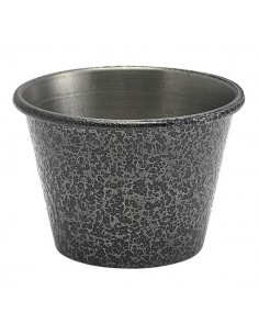 2.5oz Stainless Steel Ramekin Hammered Silver