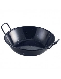 Black Enamel Dish 22cm - Pack of 6