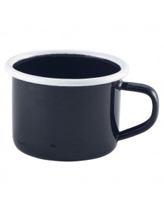 Enamel Mug Black with White Rim 12cl/4.2oz