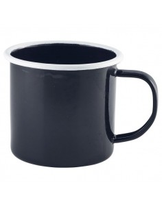 Enamel Mug Black with White Rim 36cl/12.5oz