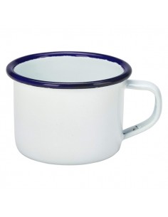 Enamel Mug White With Blue Rim 12cl/4.2oz