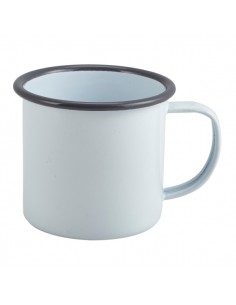 Enamel Mug White with Grey Rim 36cl/12.5oz