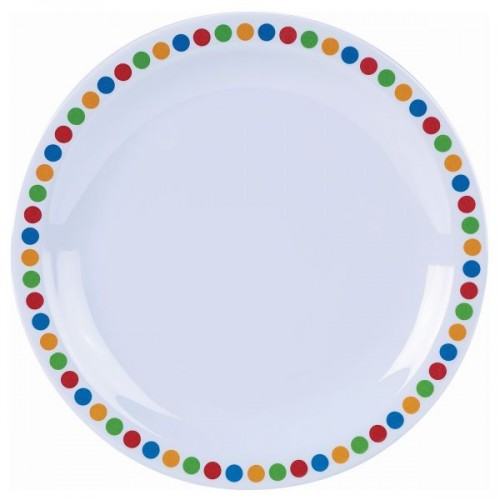 Genware Melamine 6.25" Plate- Coloured Circle - Quantity 12