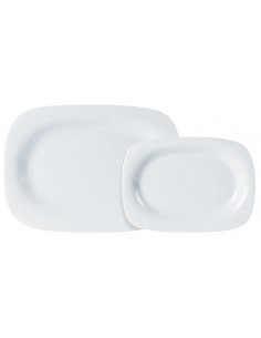 Porcelite Rectangular Rimmed Plate 32x24cm/12.5"x9.5" - Pack of 6