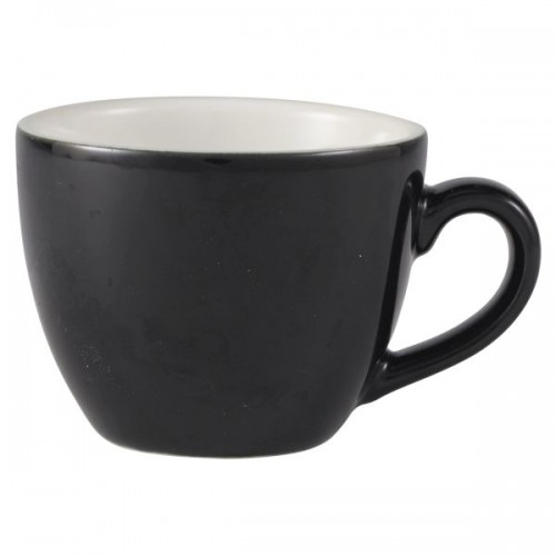 Royal Genware Bowl Shaped Cup 9cl Black - Pack of 6