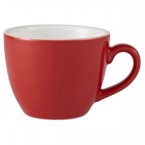 Royal Genware Bowl Shaped Cup 9cl Red - Pack of 6