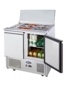 Atosa Ice-A-Cool Sliding Lid Saladette 2 Door with GN Pans