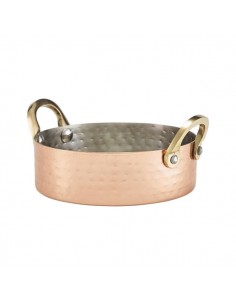 Mini Hammered Copper Plated Casserole Dish 12 x 3.5cm