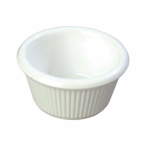 Ramekin Melamine Fluted White 1oz