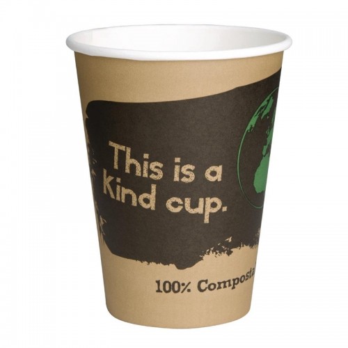 Fiesta Green Compostable Hot Cups Single Wall 225ml / 8oz x 50